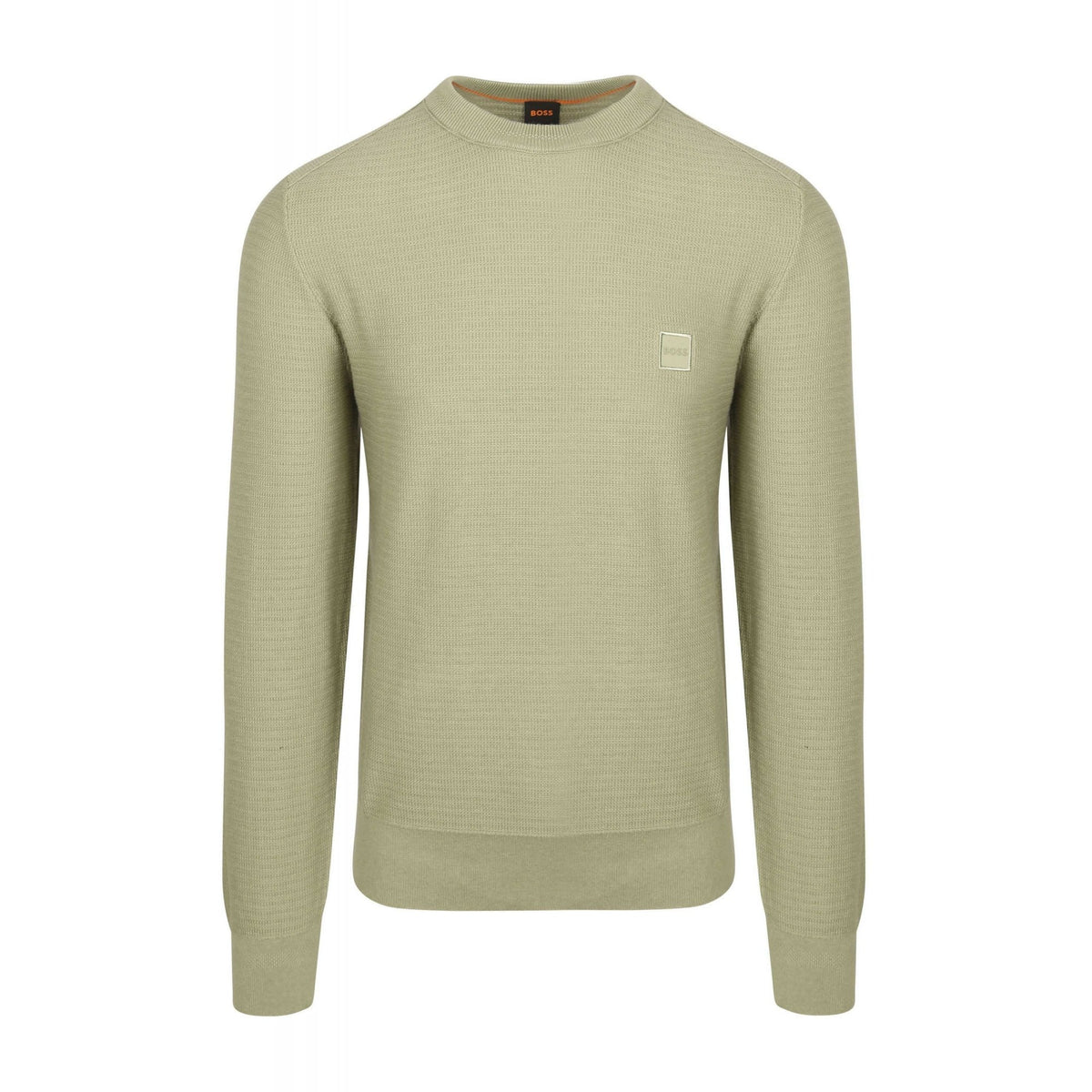 Hugo Boss 50527584 Anion_S Textured Knit Design Patch Logo Ribbed Crew Neck Jumper
