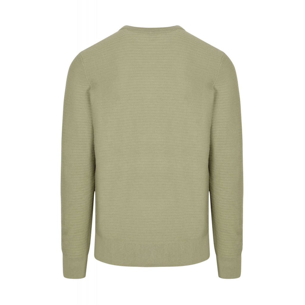Hugo Boss 50527584 Anion_S Textured Knit Design Patch Logo Ribbed Crew Neck Jumper
