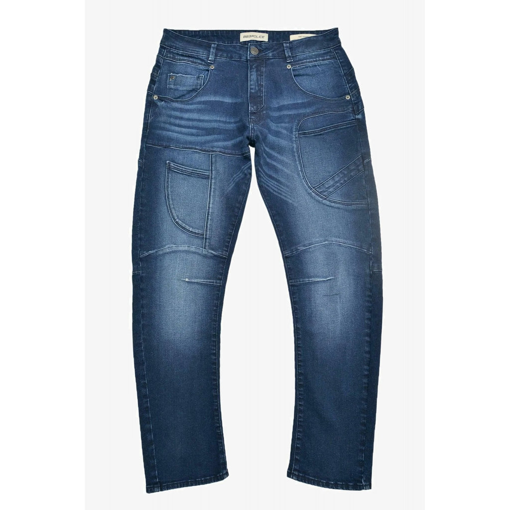 Police 1020 Kynos Stretch Curved Fit Denim Straight Jean - Blue Wash