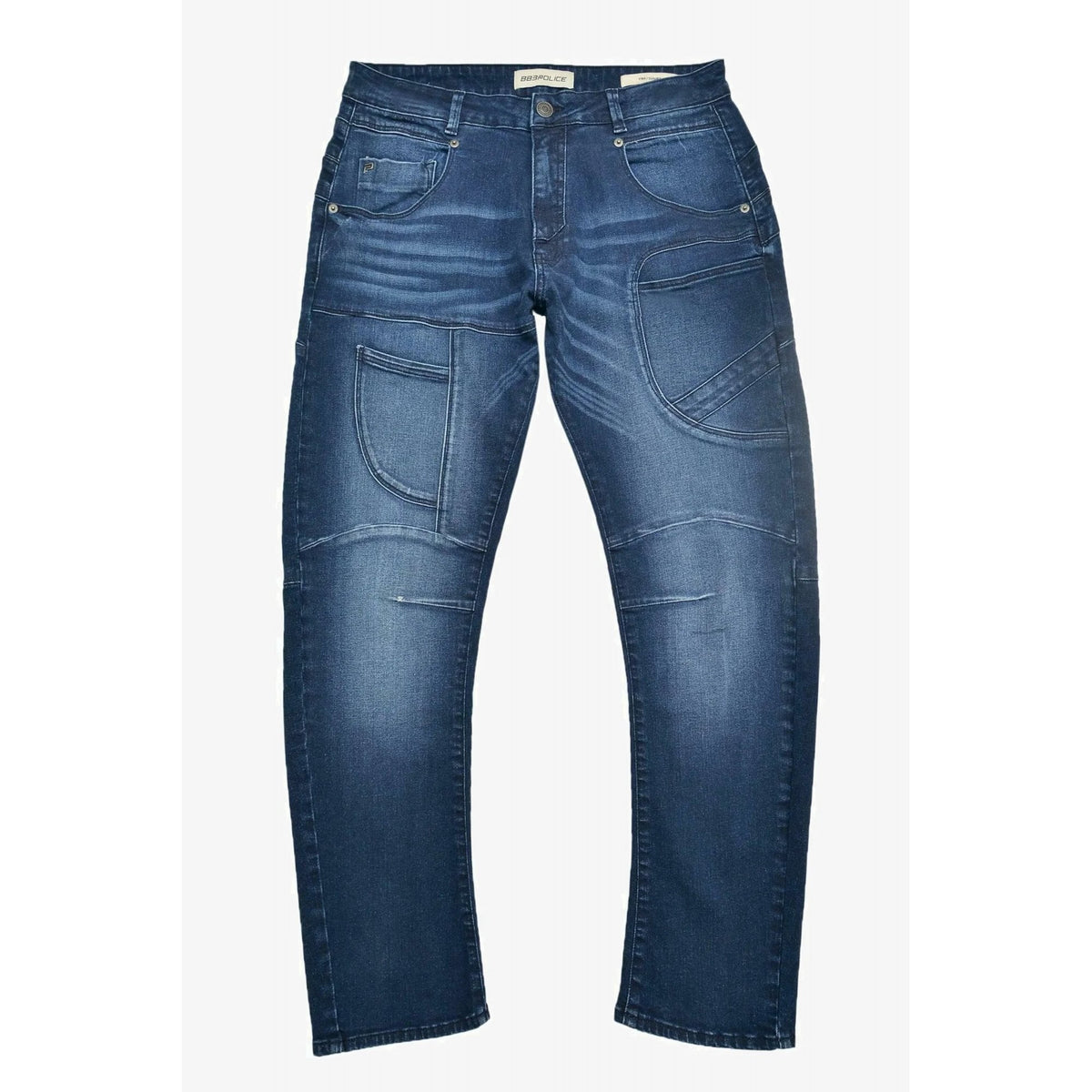 Police 1020 Kynos Stretch Curved Fit Denim Straight Jean - Blue Wash