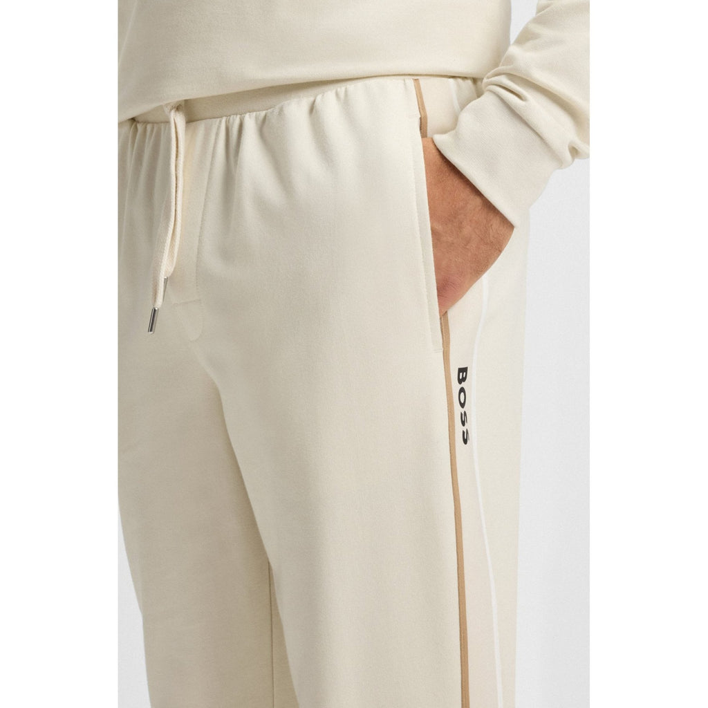 Boss 50550613 Iconic Tape Trim Cotton Terry Track Jogger - Beige