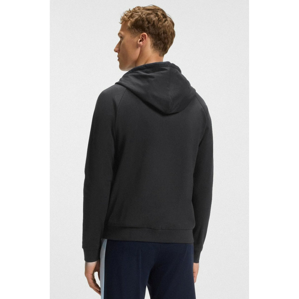Hugo Boss | 50545573 Authentic Cotton Lightweight Stripe Full Zip Hood Track Top - Black