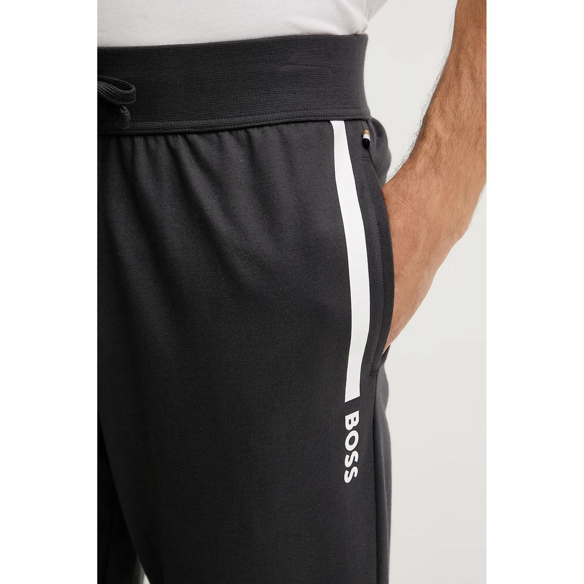 Boss 50545565 Authentic Cotton Lightweight Stripe Jogger - Black
