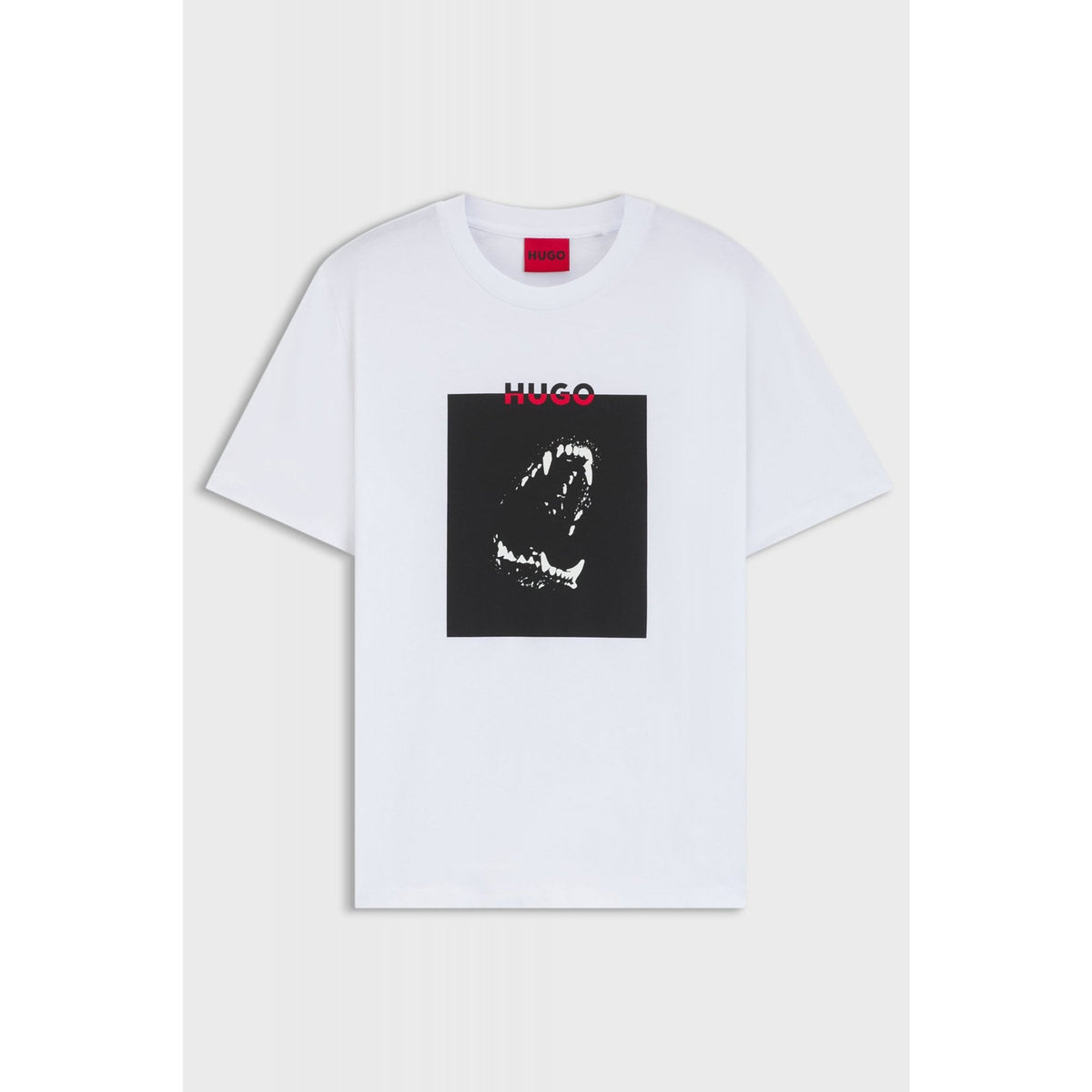 Hugo Boss 50542734 Doberman Artwork Print Half Sleeve T-Shirt - White