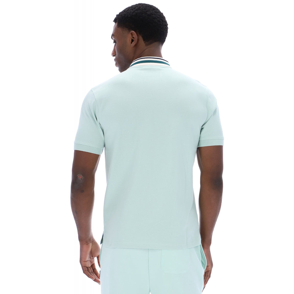 Fila Vintage Achille MH009 Classic Heritage Tipped Polo T-Shirt - Mint Surf Spray