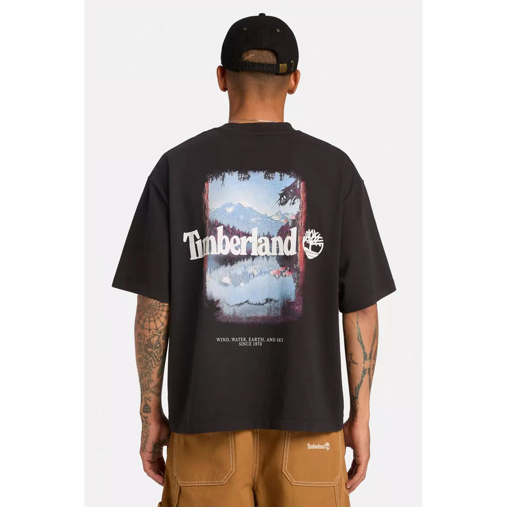Timberland TB0A5MQR Outdoor Back Graphic Box Fit Half Sleeve T-Shirt - Black