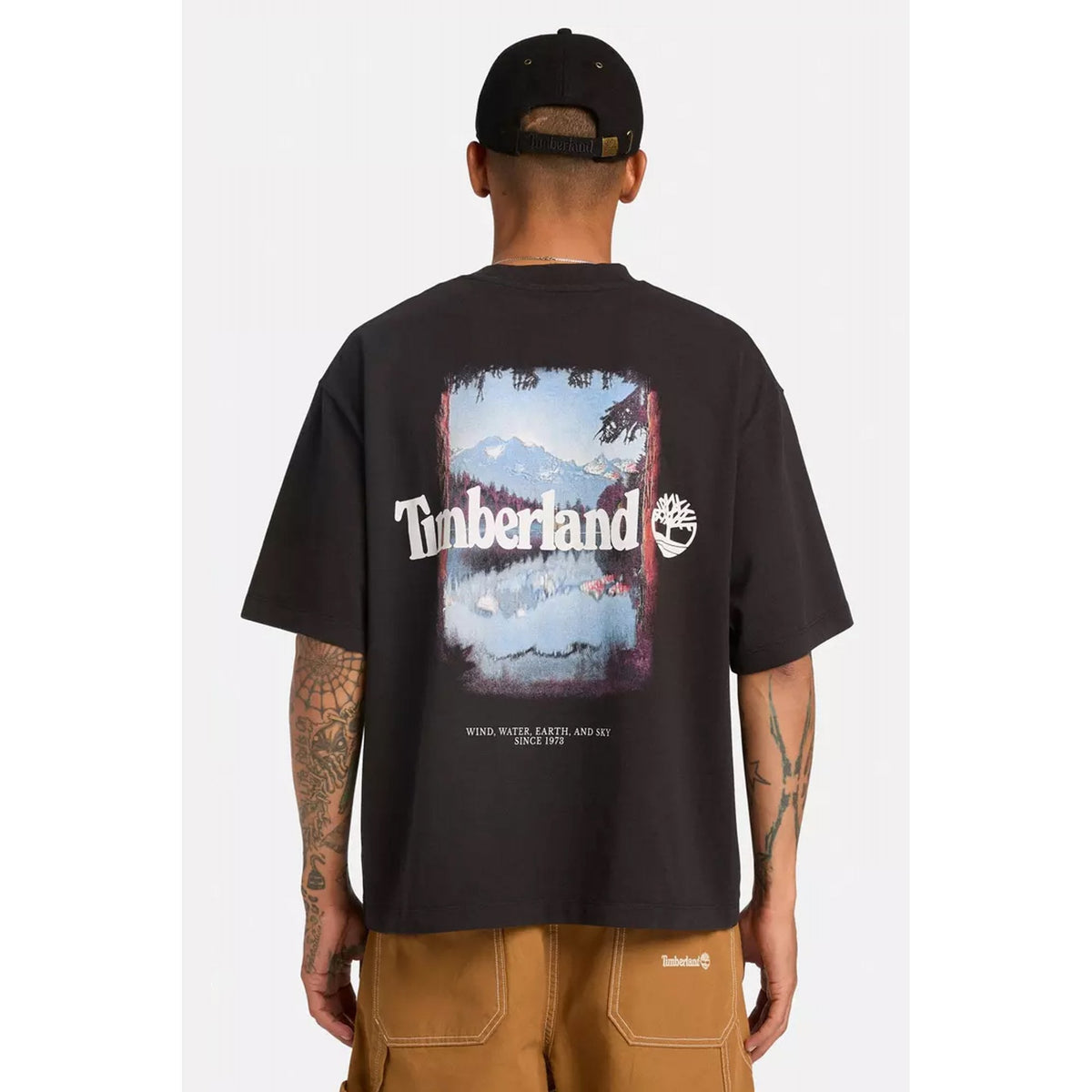 Timberland TB0A5MQR Outdoor Back Graphic Box Fit Half Sleeve T-Shirt - Black