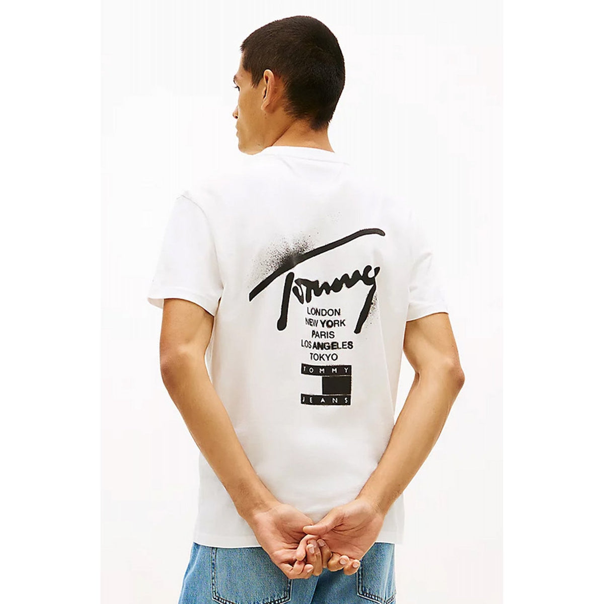 Tommy Jeans | DM22553 Regular City Sign Script Logo Print Half Sleeve T-Shirt