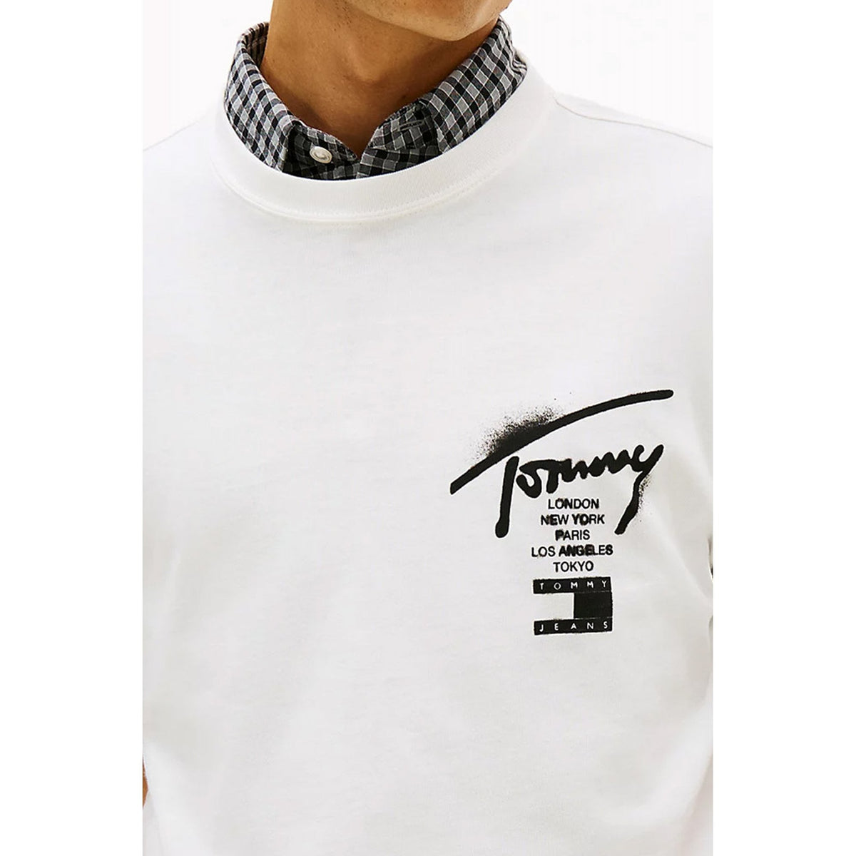 Tommy Jeans | DM22553 Regular City Sign Script Logo Print Half Sleeve T-Shirt
