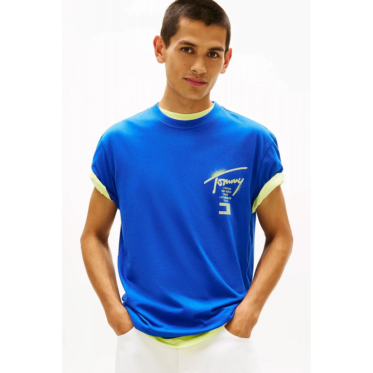Tommy Jeans | DM22553 Regular City Sign Script Logo Print Half Sleeve T-Shirt