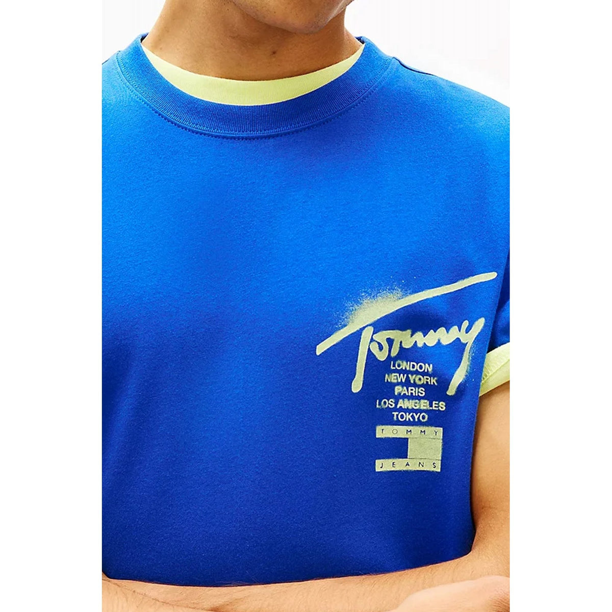 Tommy Jeans | DM22553 Regular City Sign Script Logo Print Half Sleeve T-Shirt