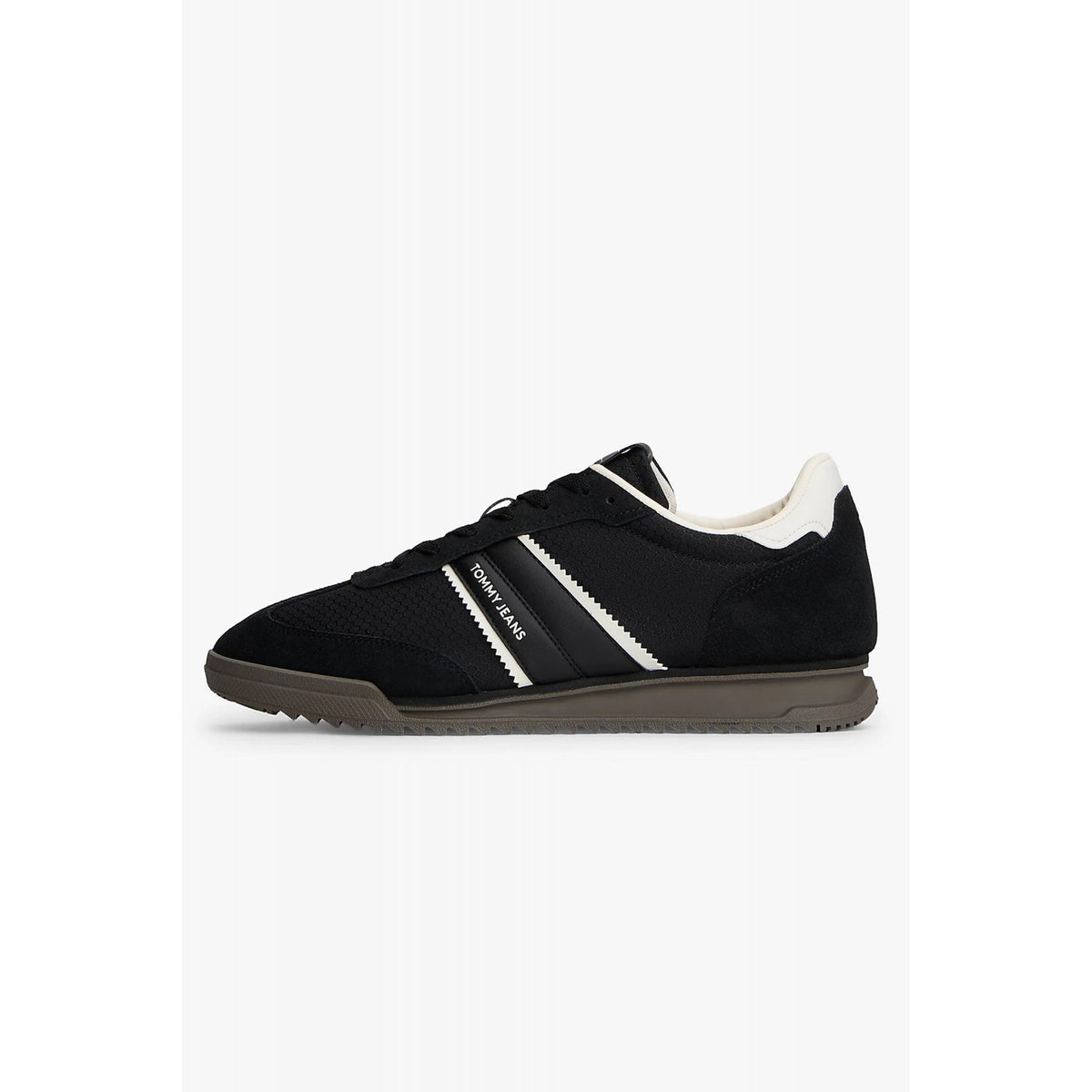 Tommy Jeans | EM01664 Retro Mixed Texture Serrated Runner Style Trainer - Black