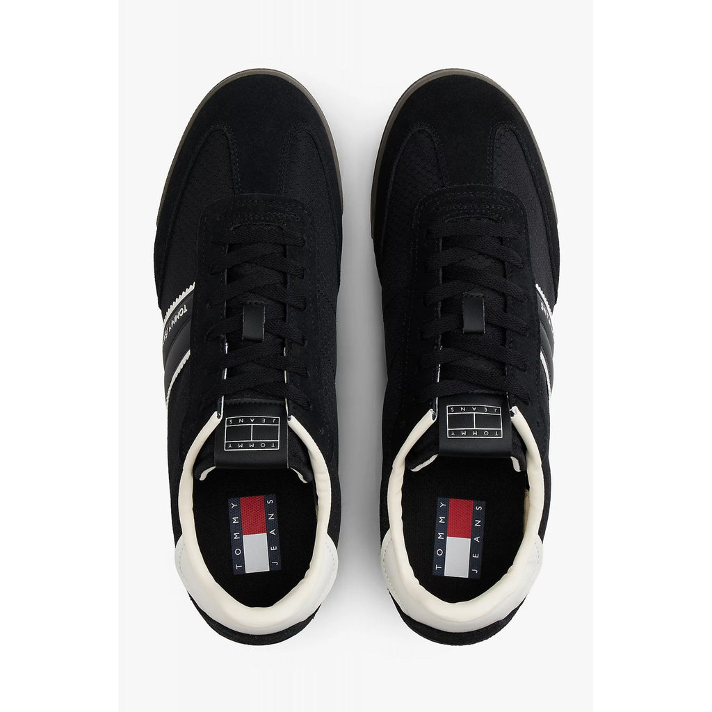 Tommy Jeans | EM01664 Retro Mixed Texture Serrated Runner Style Trainer - Black