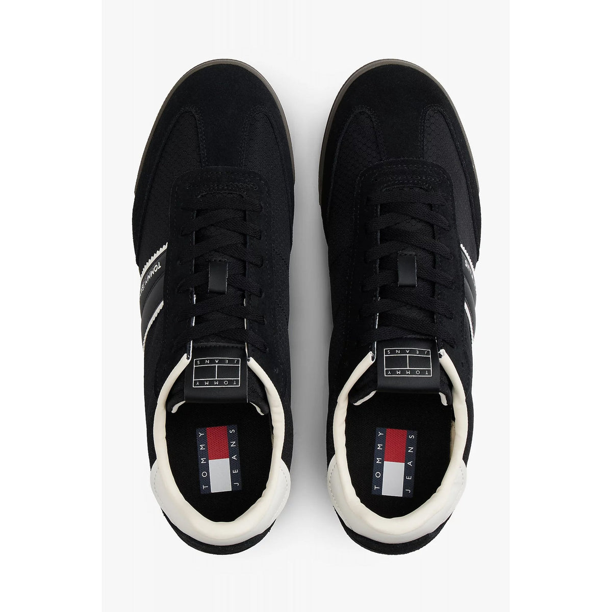 Tommy Jeans | EM01664 Retro Mixed Texture Serrated Runner Style Trainer - Black