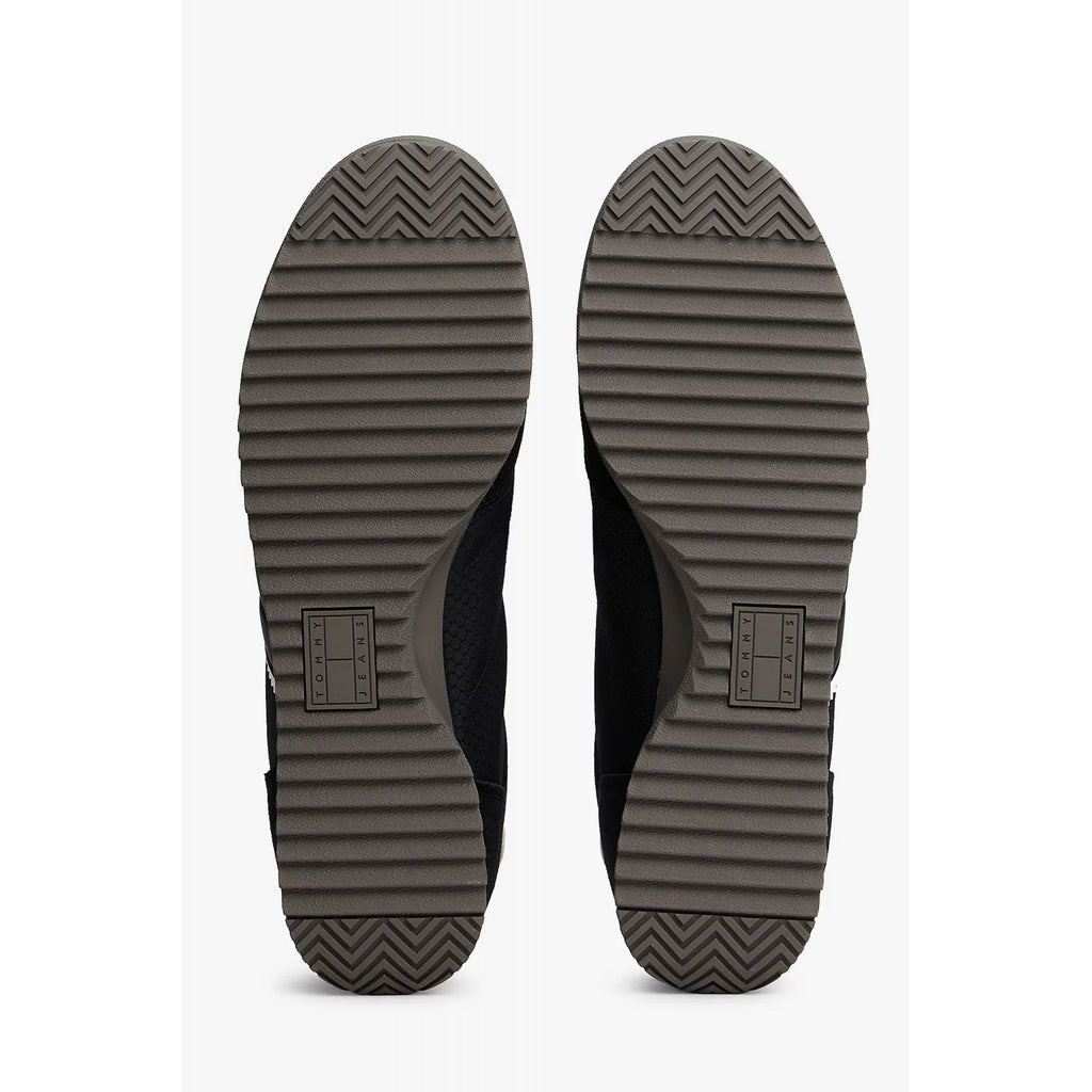 Tommy Jeans | EM01664 Retro Mixed Texture Serrated Runner Style Trainer - Black