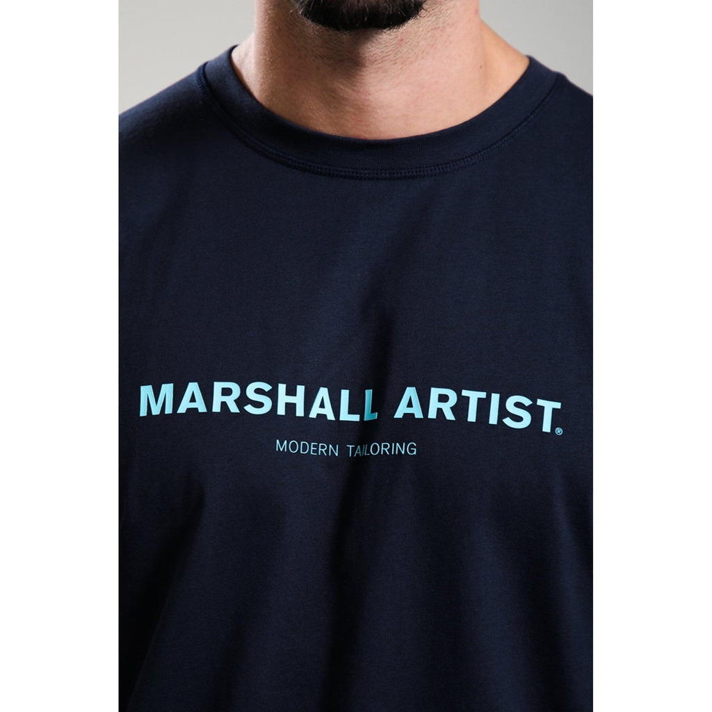Marshall Artist | 1201 Thermo Logo Print Cotton Jersey Half Sleeve T-Shirt - Navy