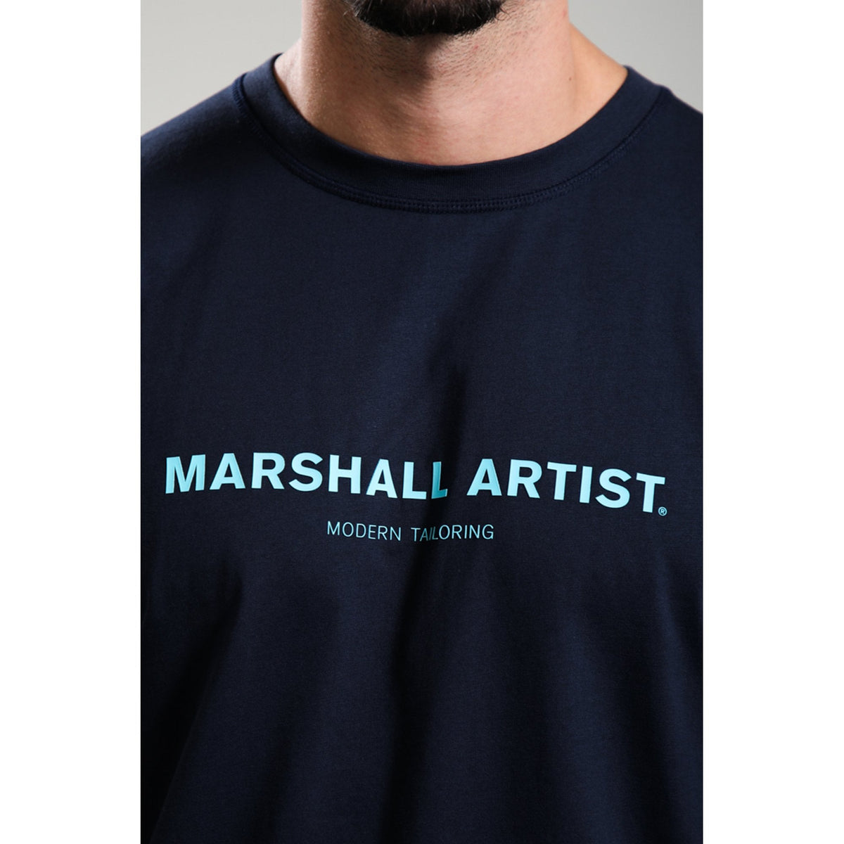 Marshall Artist | 1201 Thermo Logo Print Cotton Jersey Half Sleeve T-Shirt - Navy
