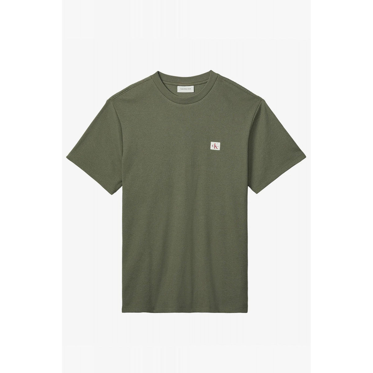 Calvin Klein Jeans | LV04RD008G Textured Waffle Woven Badge Logo Half-Sleeve T-Shirt