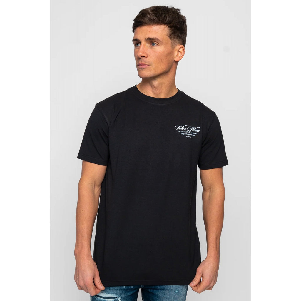 Valere Milano | Tanaro VM-322 Digital Fountain Flower Accents Graphic Print Half Sleeve T-Shirt