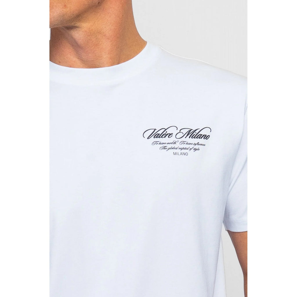 Valere Milano | Tanaro VM-322 Digital Fountain Flower Accents Graphic Print Half Sleeve T-Shirt