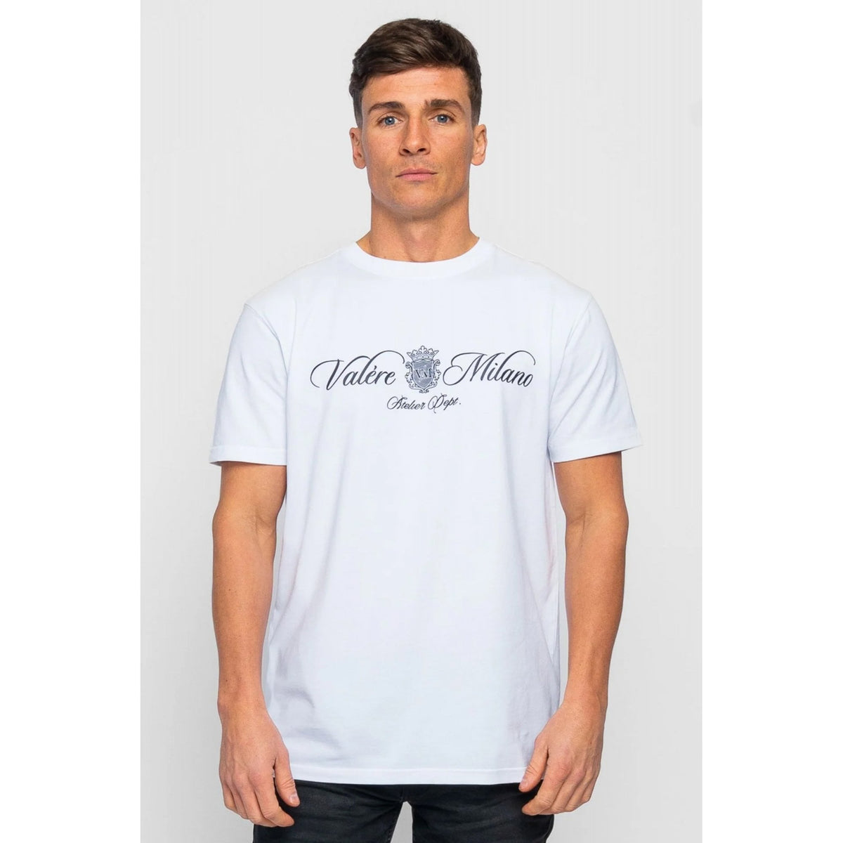 Valere Milano | Devero VM-324 Signature Script Logo Print Half Sleeve T-Shirt