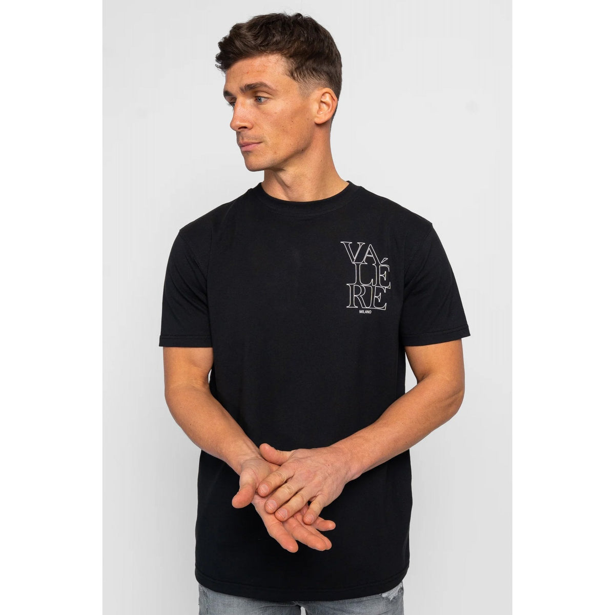 Valere Milano | Capanne VM-323 Single Plain Flower Digital Graphic Print Half Sleeve T-Shirt