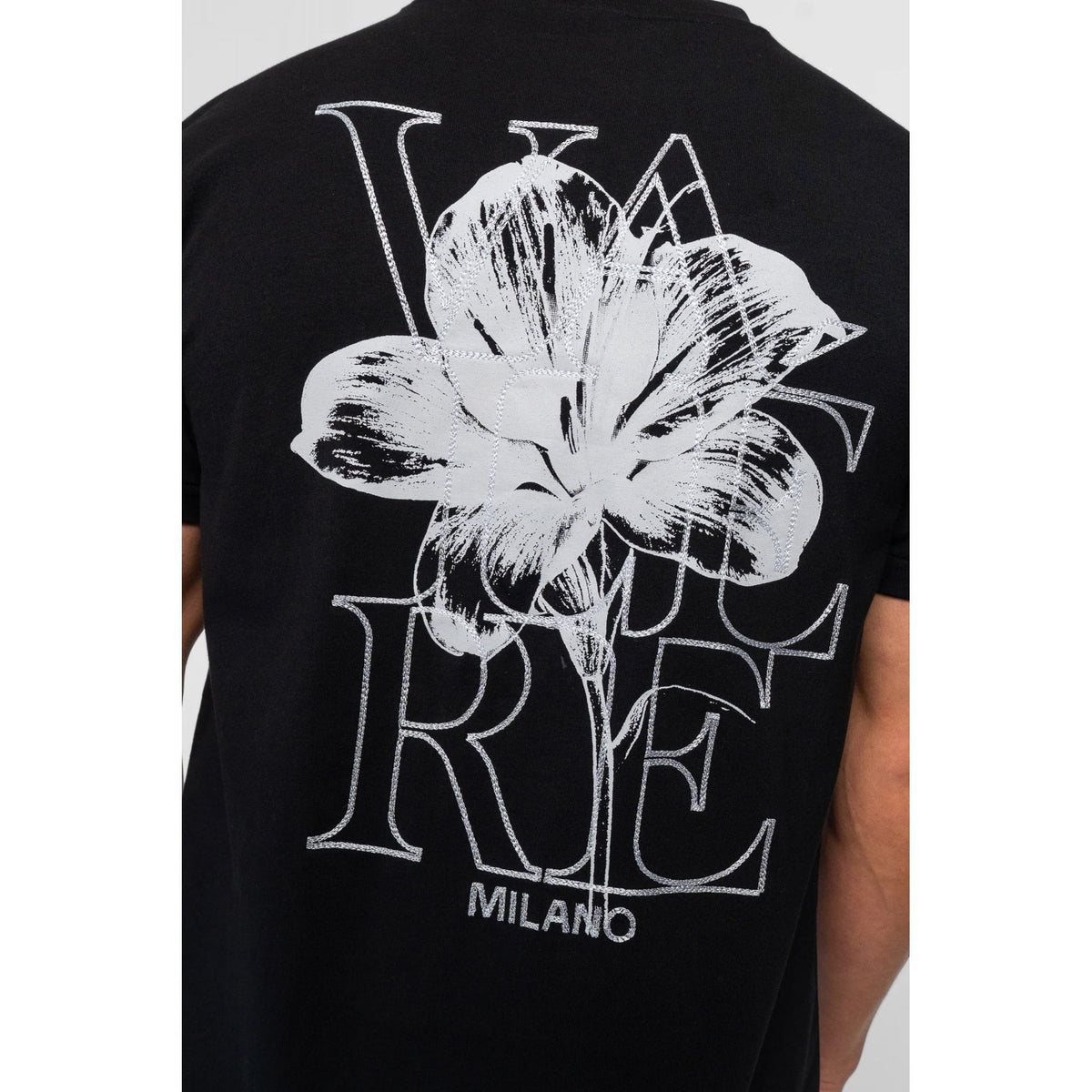 Valere Milano | Capanne VM-323 Single Plain Flower Digital Graphic Print Half Sleeve T-Shirt