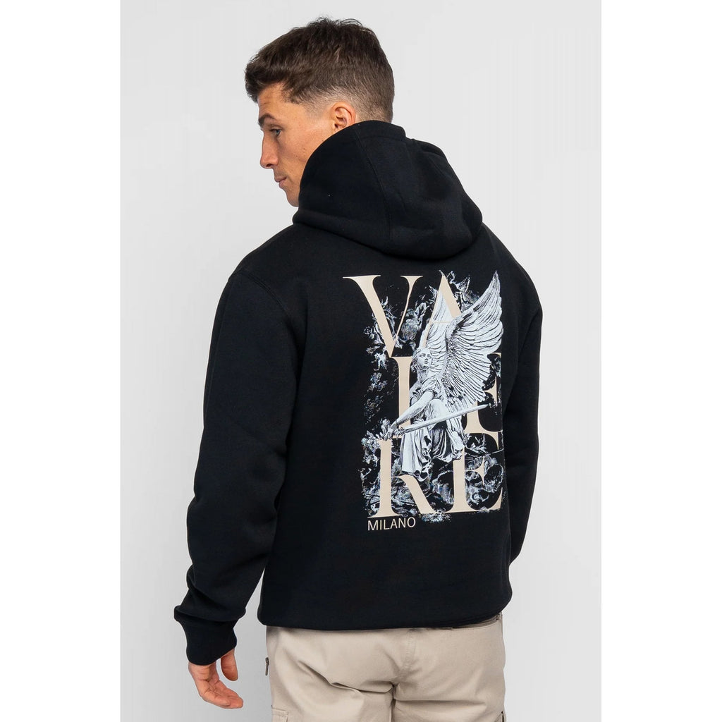 Valere Milano | Ciro VM-122 Digital Angel Graphic Print Overhead Hood Top - Black