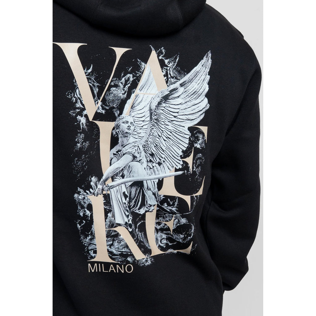 Valere Milano | Ciro VM-122 Digital Angel Graphic Print Overhead Hood Top - Black