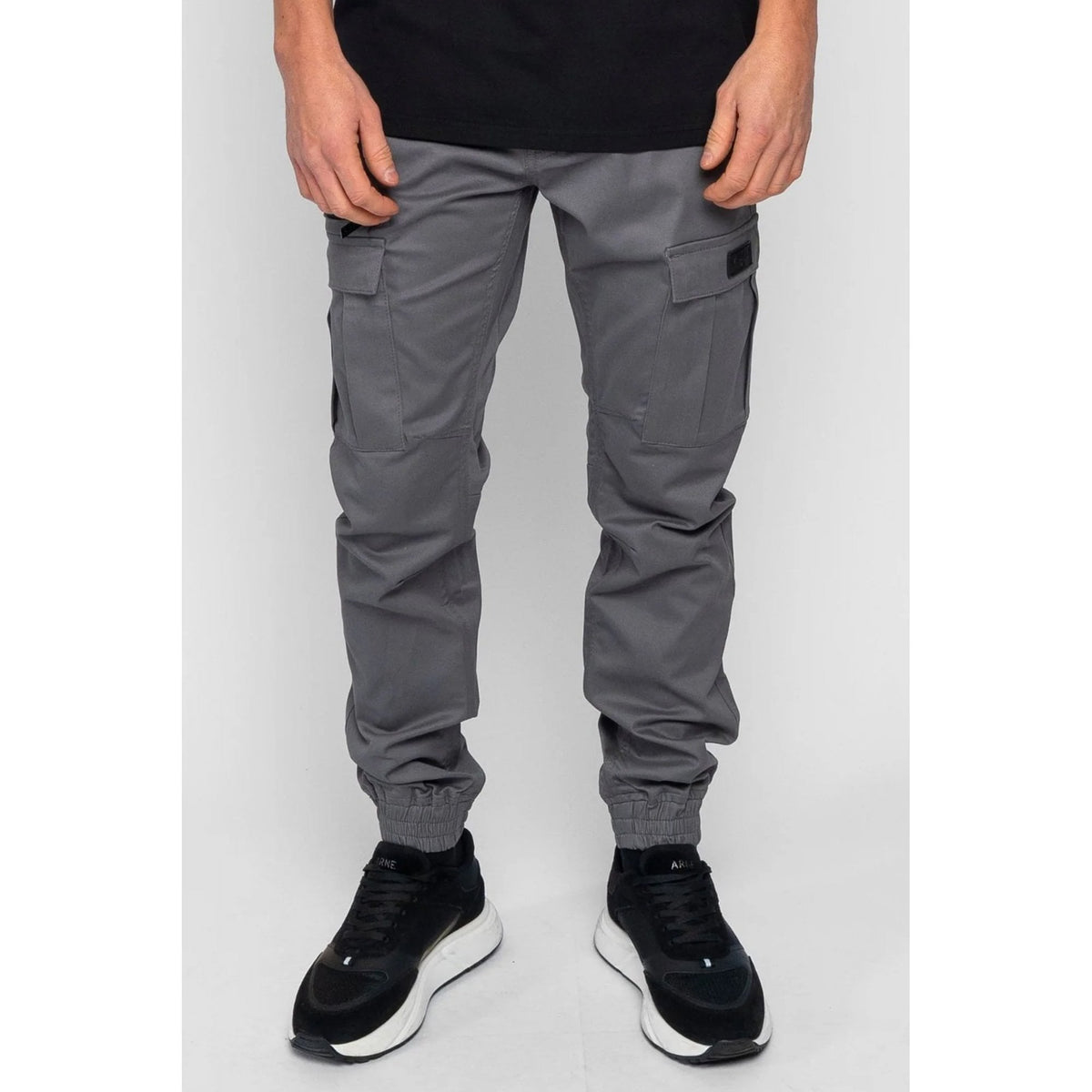 Valere Milano | Nuovo VM-132 Stretch Dobby Cuffed Cargo Pants Jogger - Charcoal