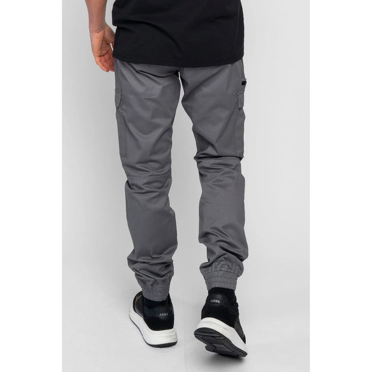 Valere Milano | Nuovo VM-132 Stretch Dobby Cuffed Cargo Pants Jogger - Charcoal