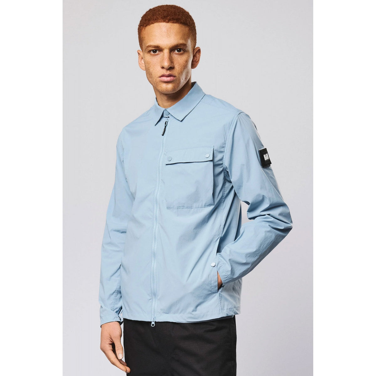 Weekend Offender OS3A03 Southbank Lightweight Technical Nylon Collar Overshirt Jacket