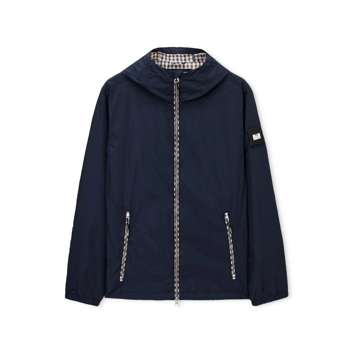 Weekend Offender JK1B20 Campania Lightweight Windbreaker Nylon Hood Overshirt Jacket - Navy