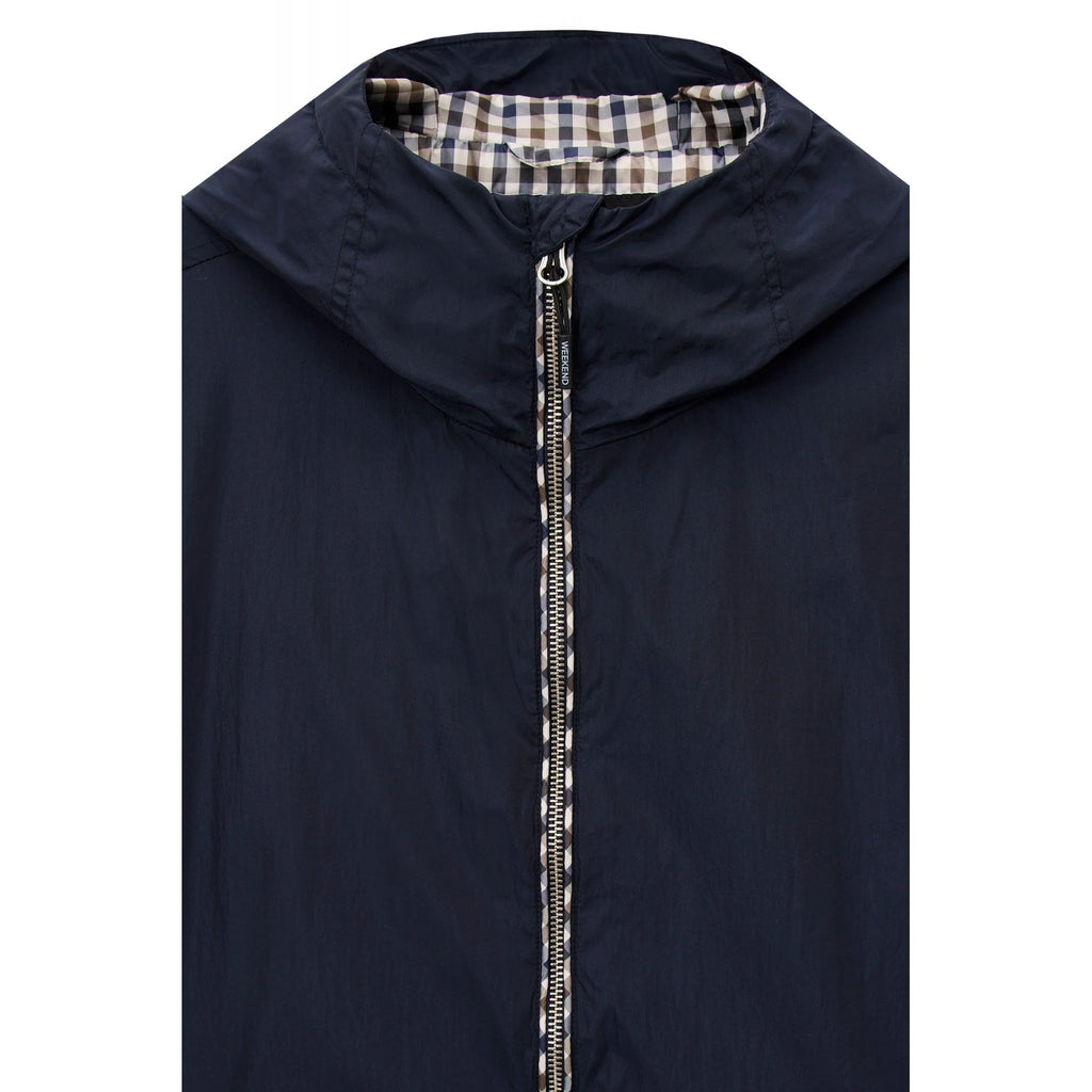 Weekend Offender JK1B20 Campania Lightweight Windbreaker Nylon Hood Overshirt Jacket - Navy