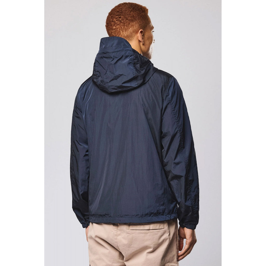 Weekend Offender JK1B20 Campania Lightweight Windbreaker Nylon Hood Overshirt Jacket - Navy
