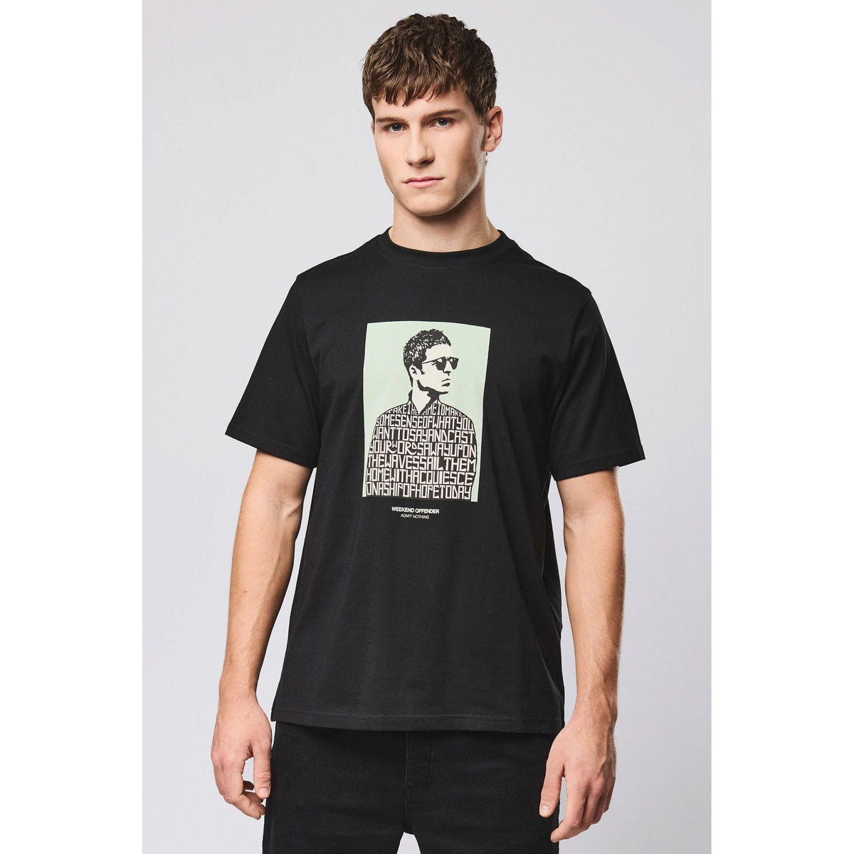 Weekend Offender PT1B08 Camden 'Liam Gallagher' Lyrics Graphic Print Half Sleeve T-Shirt