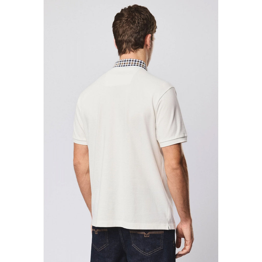 Weekend Offender PO1B03 Tipasa 1/4 Zip Contrast Check Detail Pique Polo Half Sleeve T-Shirt