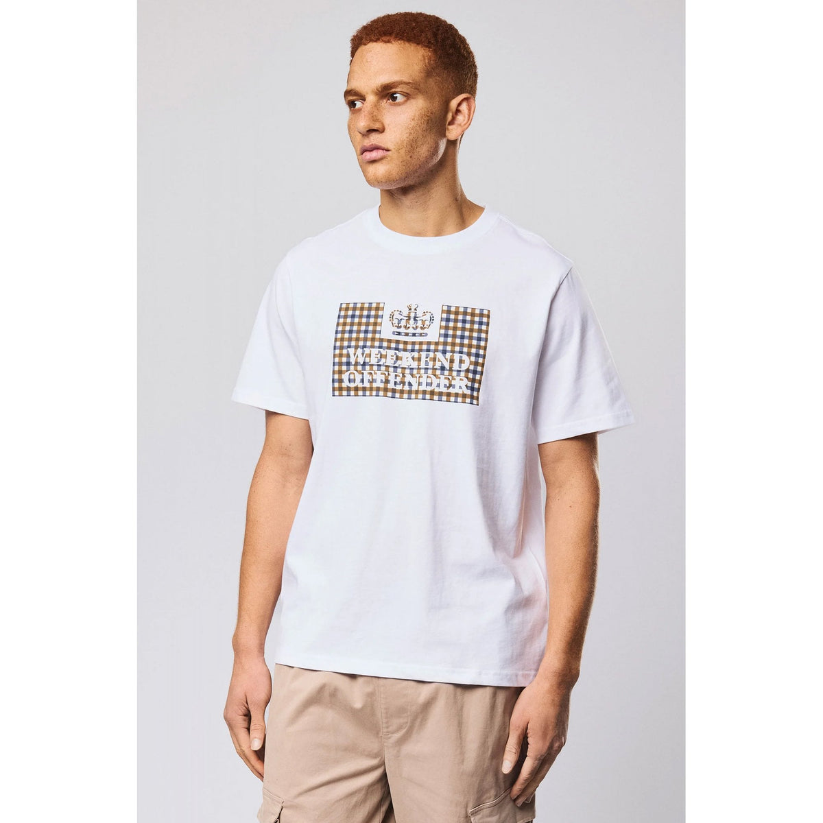 Weekend Offender TS1B15 Shevchenko Logo House Check Print Half Sleeve T-Shirt