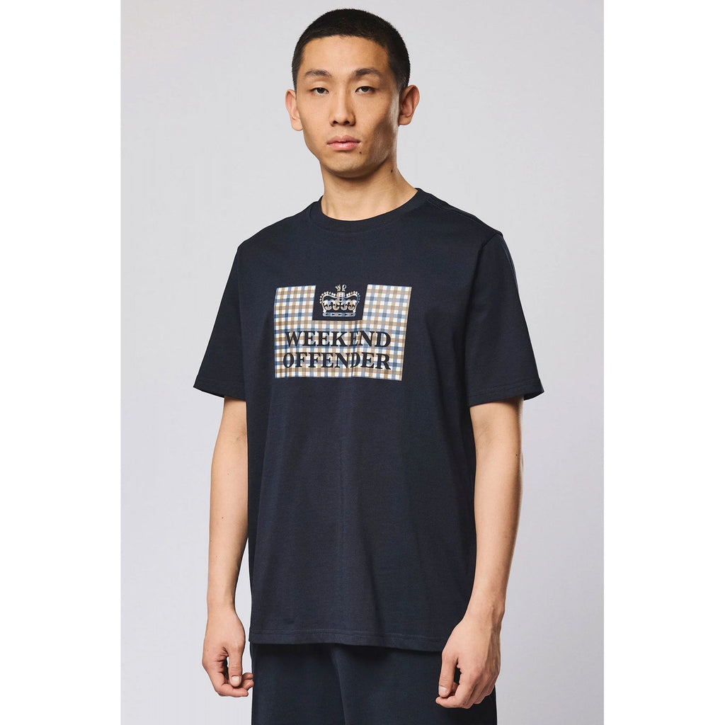 Weekend Offender TS1B15 Shevchenko Logo House Check Print Half Sleeve T-Shirt