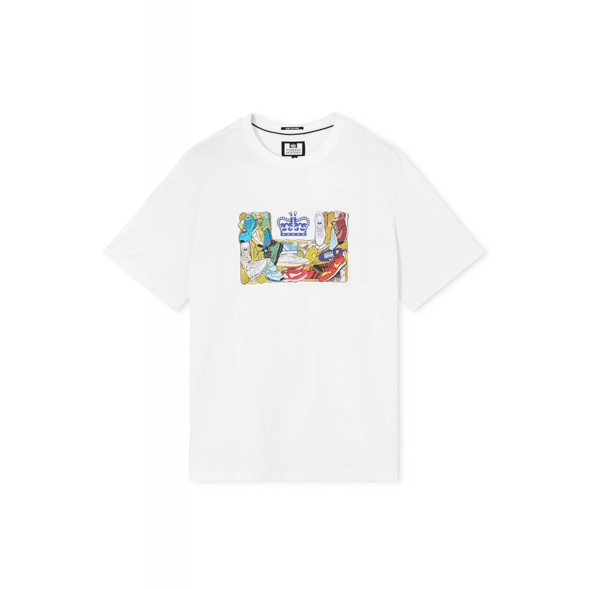 Weekend Offender PT1B06 Darblay Pile-Up of Classic Trainers Graphic Print T-Shirt