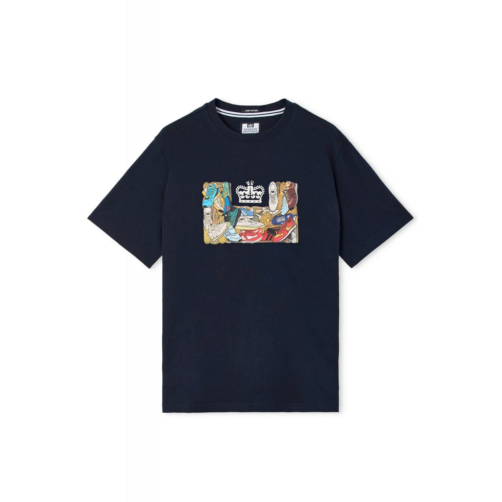 Weekend Offender PT1B06 Darblay Pile-Up of Classic Trainers Graphic Print T-Shirt