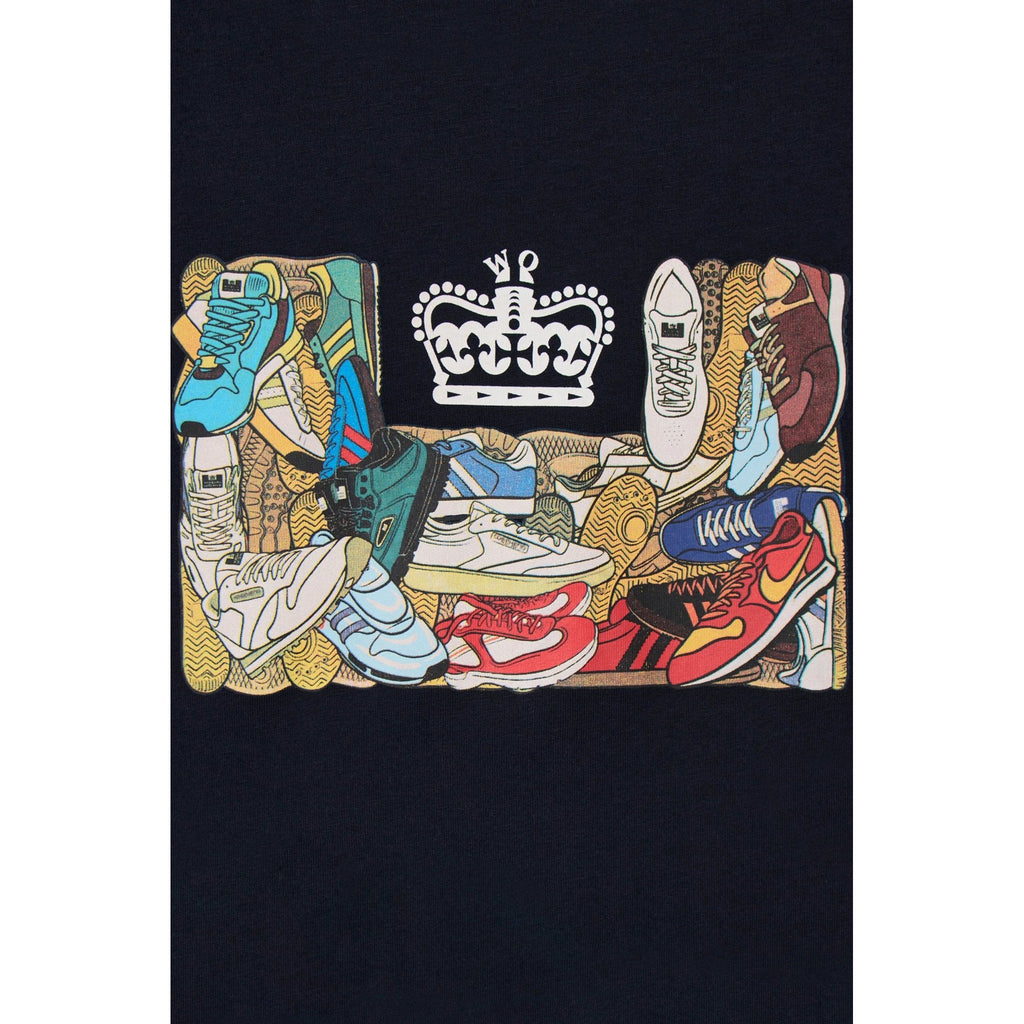 Weekend Offender PT1B06 Darblay Pile-Up of Classic Trainers Graphic Print T-Shirt