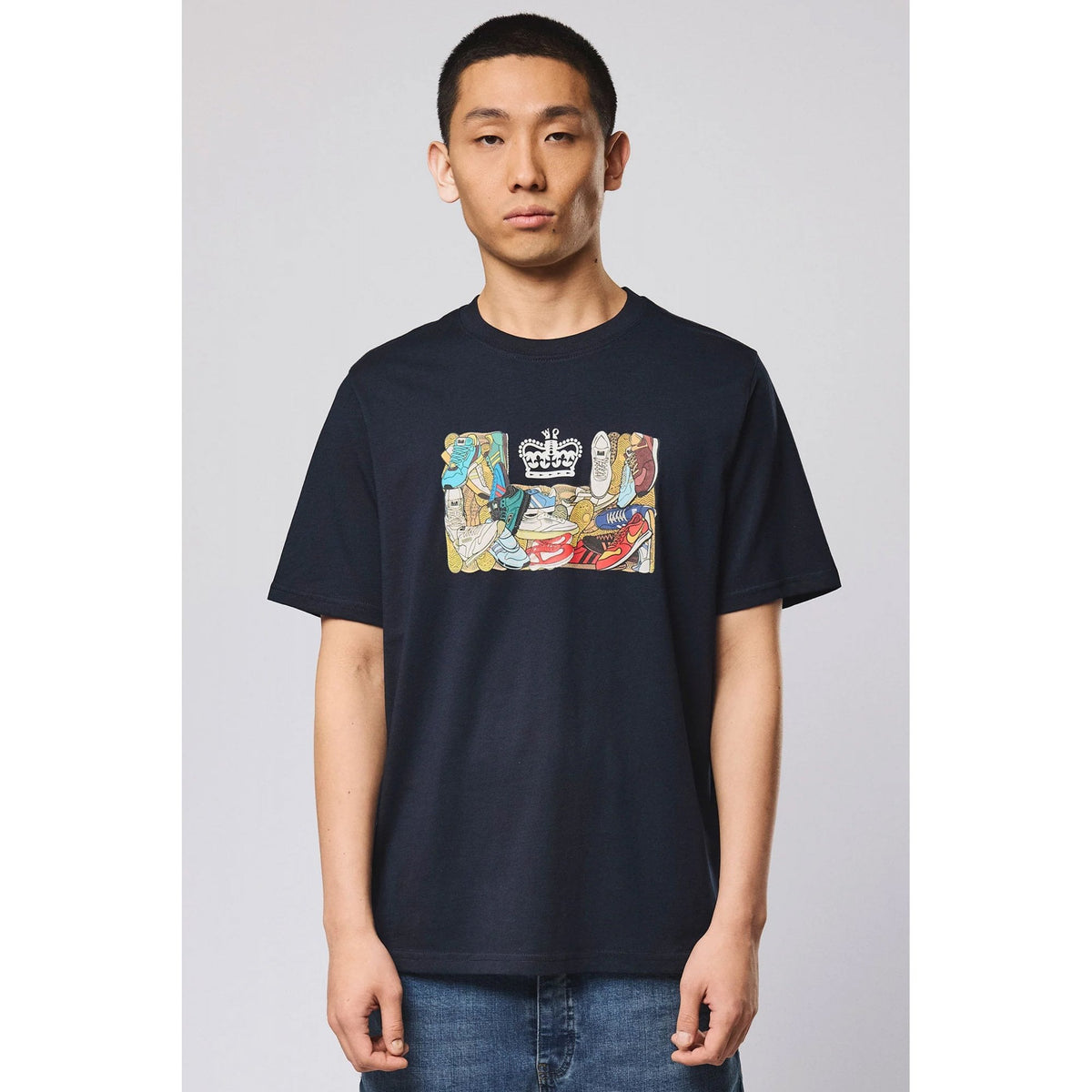Weekend Offender PT1B06 Darblay Pile-Up of Classic Trainers Graphic Print T-Shirt