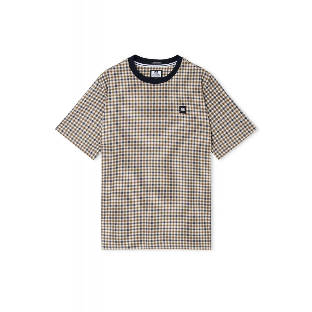 Weekend Offender TS1B09 Trimmer Ringer Crew All-Over Mid-House Check Half Sleeve T-Shirt