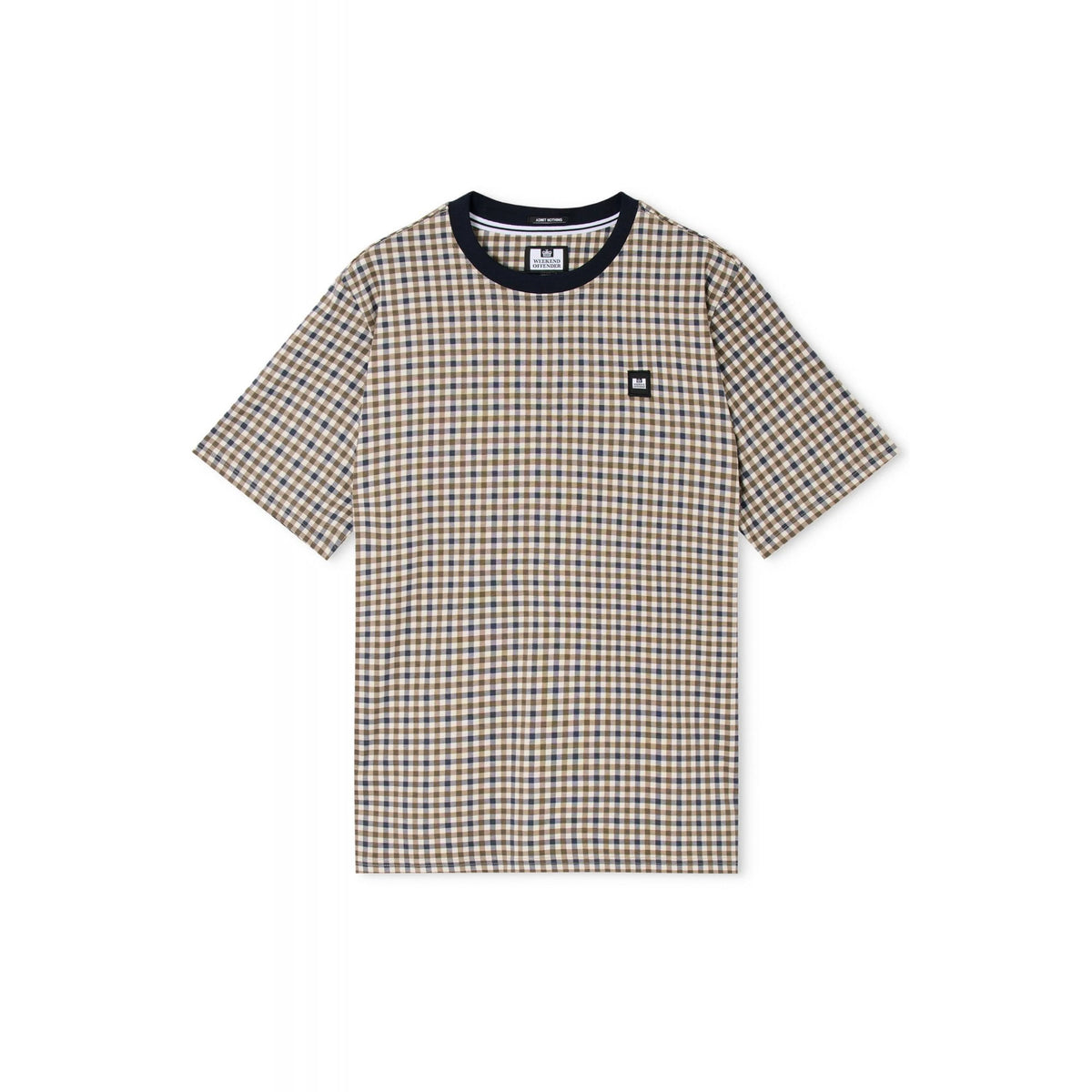 Weekend Offender TS1B09 Trimmer Ringer Crew All-Over Mid-House Check Half Sleeve T-Shirt