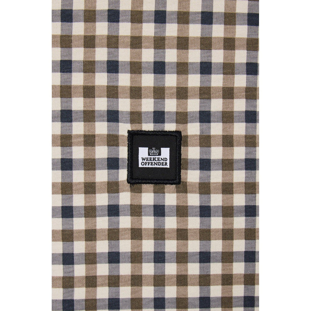 Weekend Offender TS1B09 Trimmer Ringer Crew All-Over Mid-House Check Half Sleeve T-Shirt