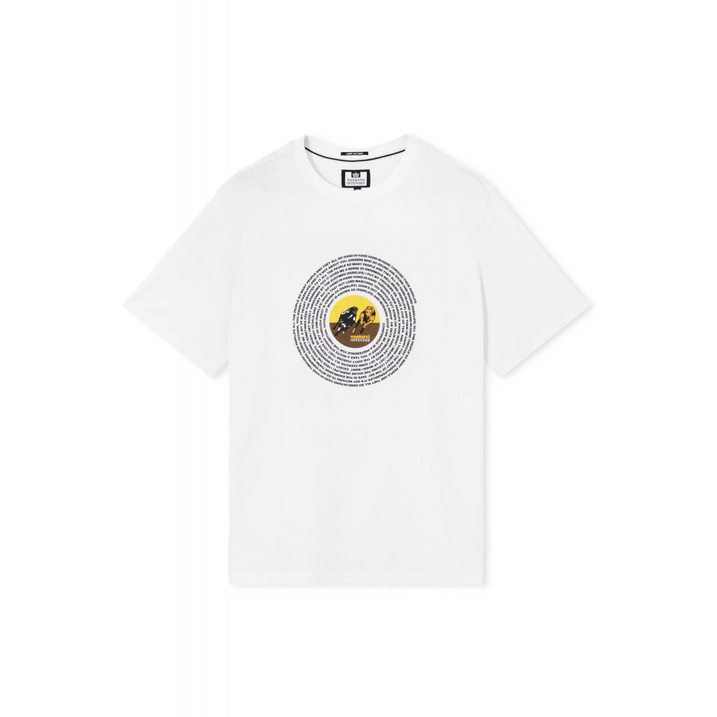 Weekend Offender PT1B30 Wansdown Spiral Lyrics Vinyl Record Graphic T-Shirt - White