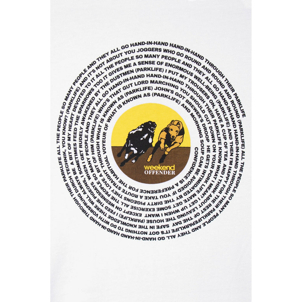 Weekend Offender PT1B30 Wansdown Spiral Lyrics Vinyl Record Graphic T-Shirt - White
