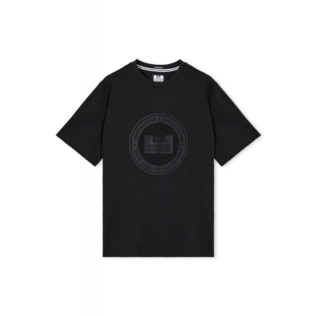 Weekend Offender PT1B28 Deny Classic Seal-Style Prison Logo Graphic T-Shirt - Black