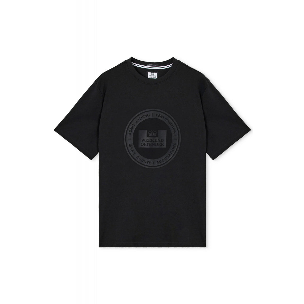 Weekend Offender PT1B28 Deny Classic Seal-Style Prison Logo Graphic T-Shirt - Black